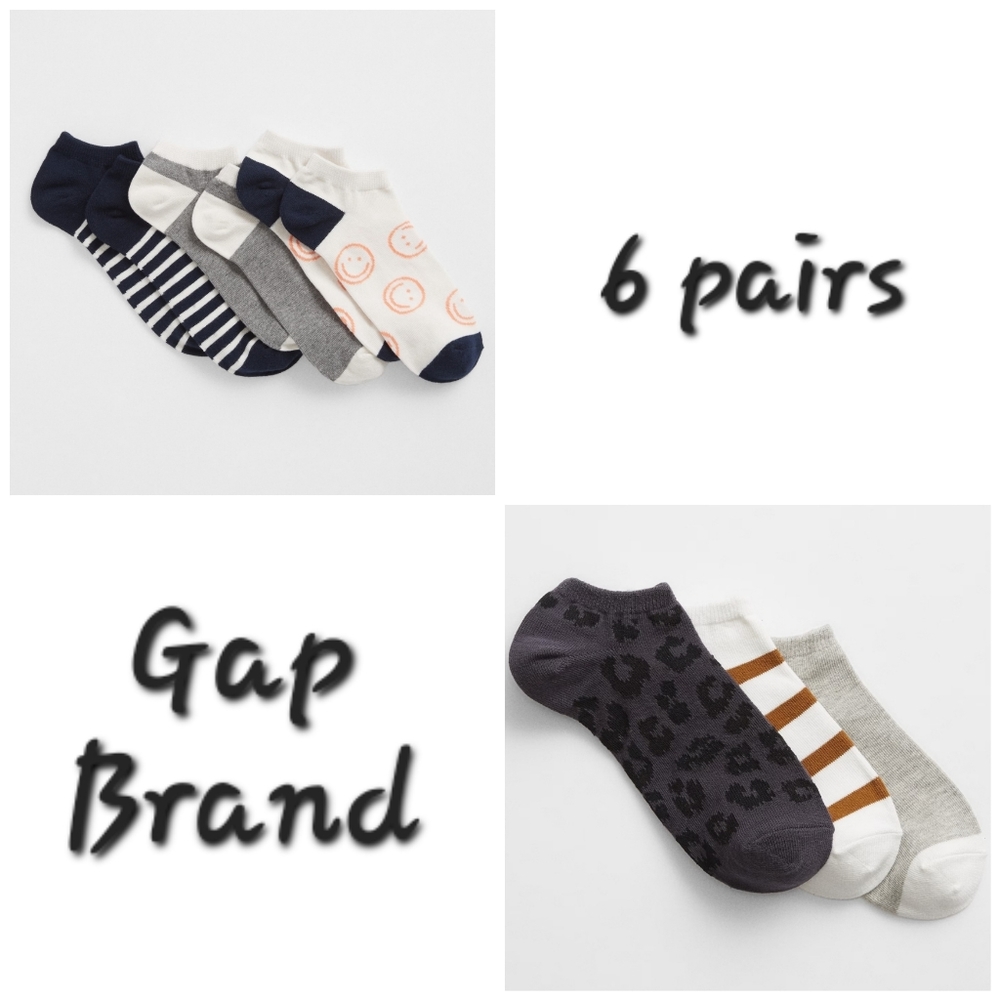 👀50% OFF👀🧦NWT‼️ GAP brand Coordinating Ankle Socks, 2 sets (6 pairs total)